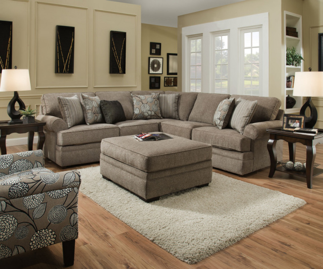 8530 Beautyrest Sectional in Macey Pewter and Bellamy Slate